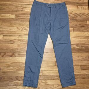 SUITSUPPLY 32 x 30 Light Blue Cotton Linen Trousers